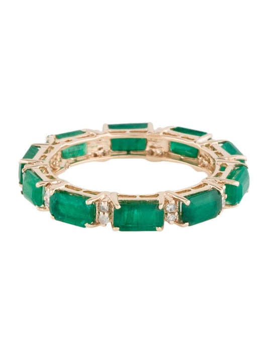 14K 2.70ctw Emerald & Diamond Eternity Band