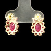 4.12 Ct Oval Ruby 14K Gold Earrings