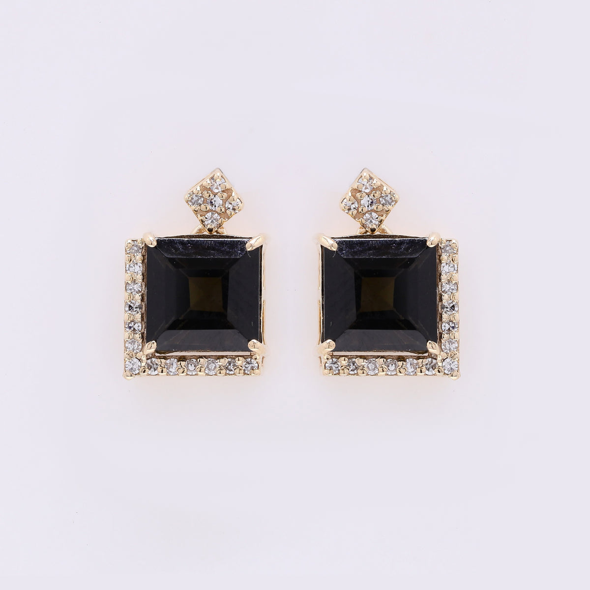 2.72 Ct Square Step Cut Natural Tourmaline 14K Gold Earrings