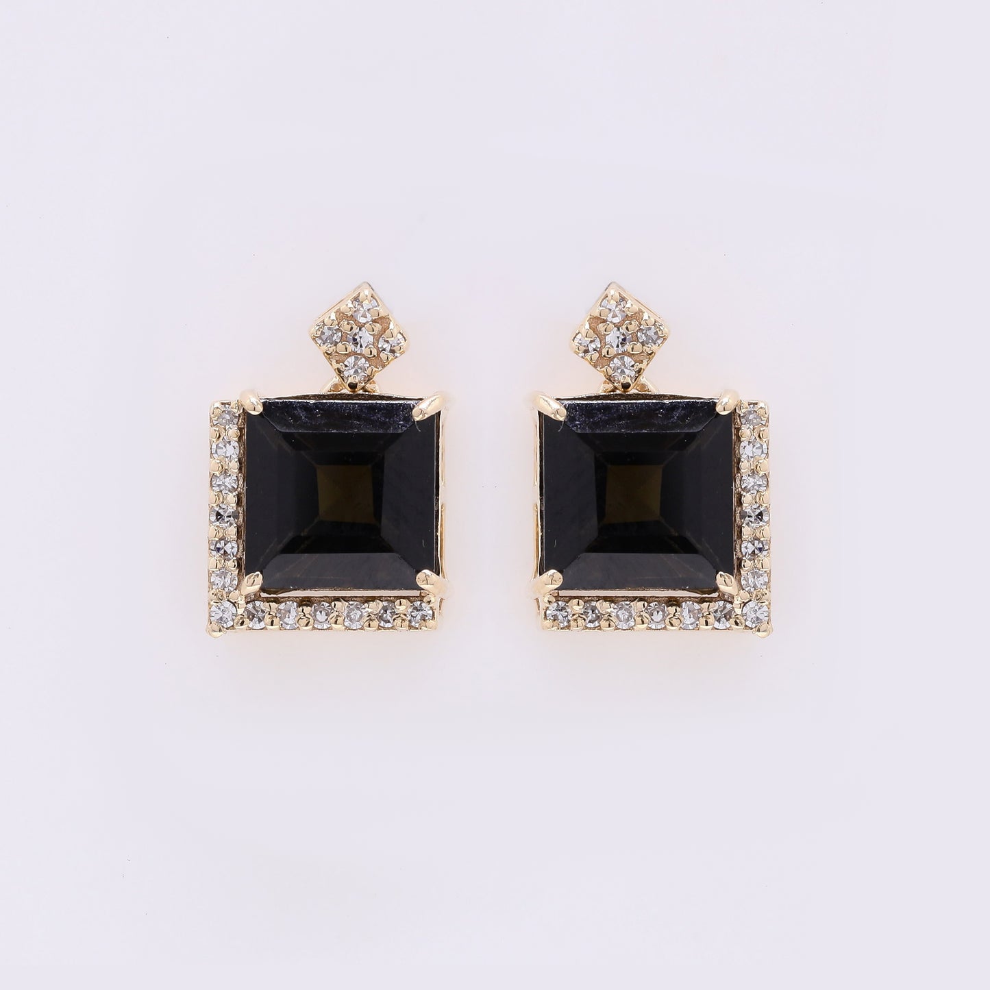 2.72 Ct Square Step Cut Natural Tourmaline 14K Gold Earrings
