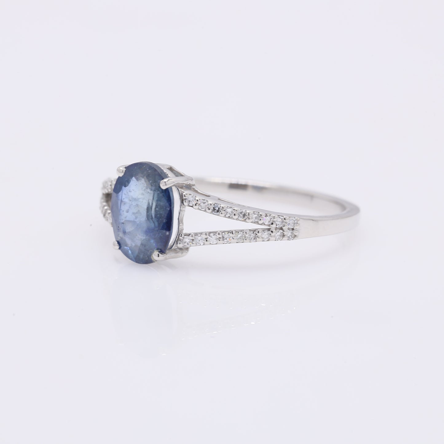1.60 Ct Oval Mixed Cut Natural Sapphire 950 Platinum Ring
