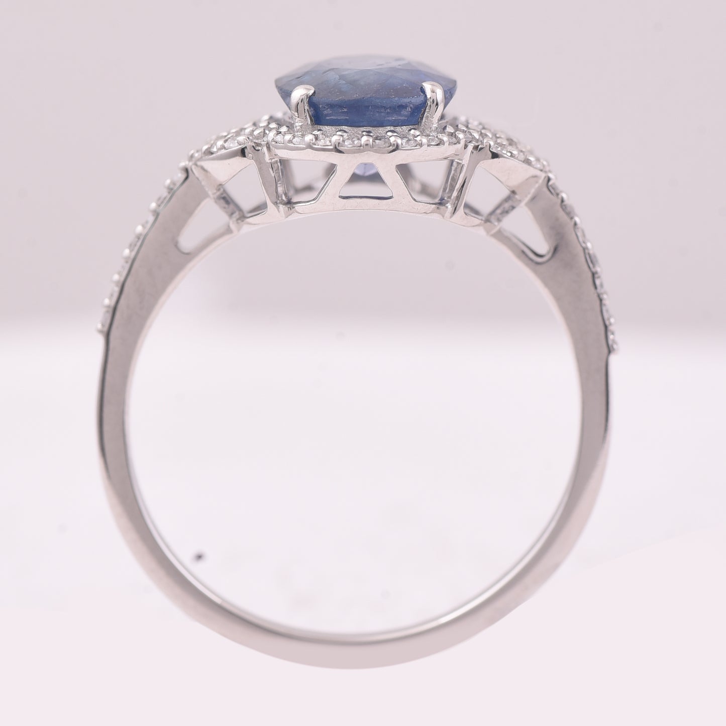 2.53 Ct Oval Mixed Cut Natural Sapphire 950 Platinum Ring