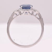 2.53 Ct Oval Mixed Cut Natural Sapphire 950 Platinum Ring
