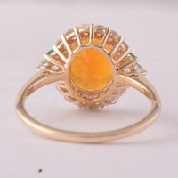 2.50 Ct Oval Fire Opal 9K Gold Ring