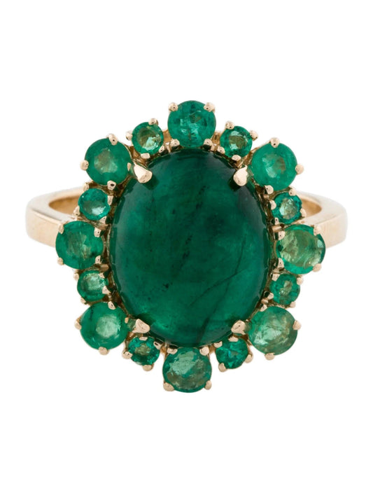 14K 6.36ctw Emerald Cocktail Ring