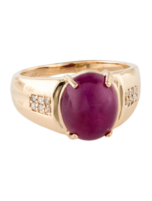 14K 5.74ct Ruby & Diamond Cocktail Ring