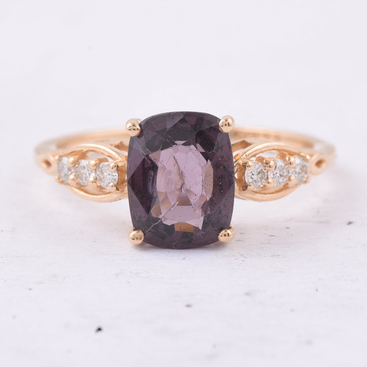 2.61 Ct Cushion Natural Spinel 14K Gold Ring