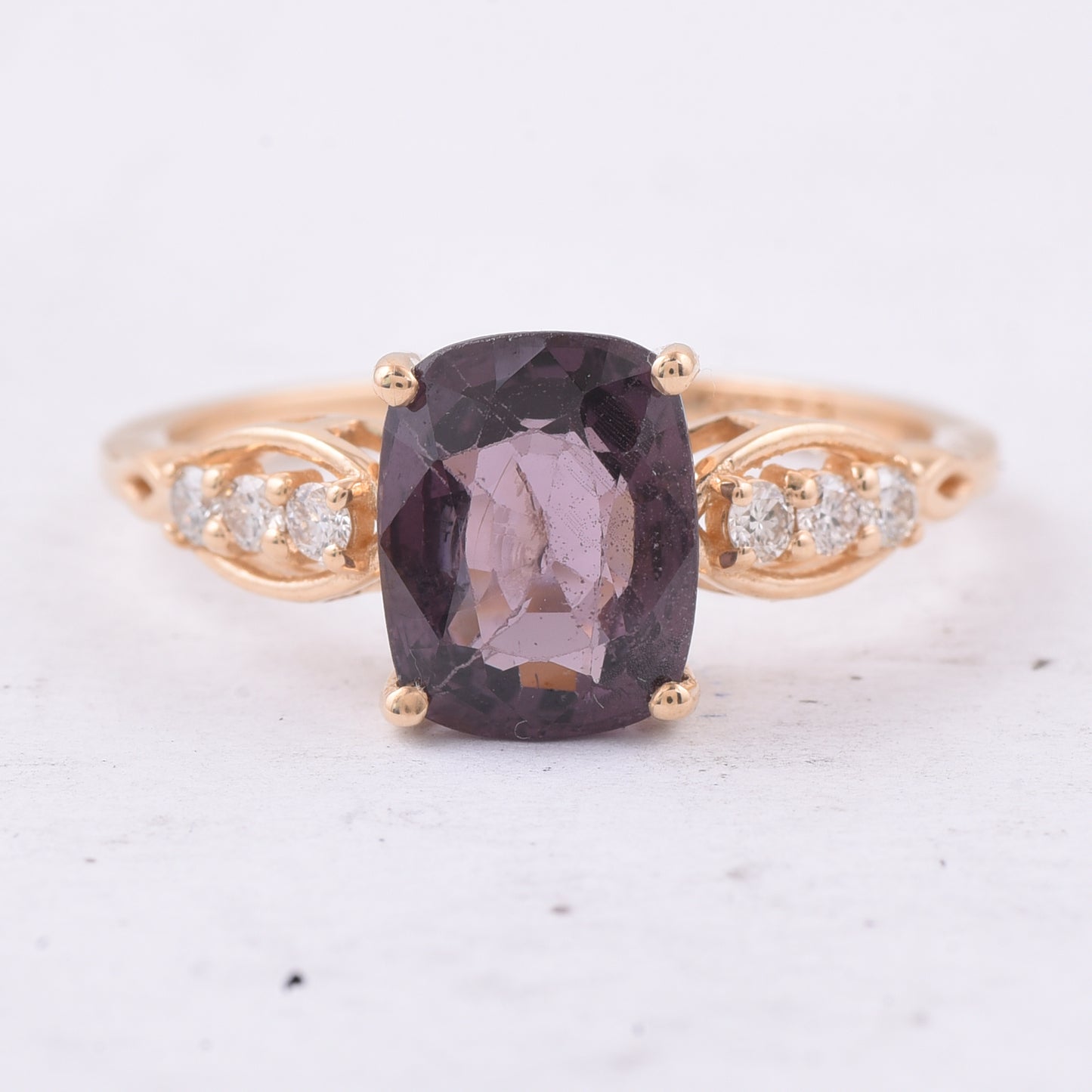 2.61 Ct Cushion Natural Spinel 14K Gold Ring