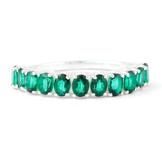 2.34 Ct Oval Green Topaz 925 Sterling Silver Ring