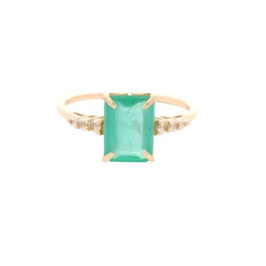 1.60 Ct Octagon Emerald 14K Gold Ring