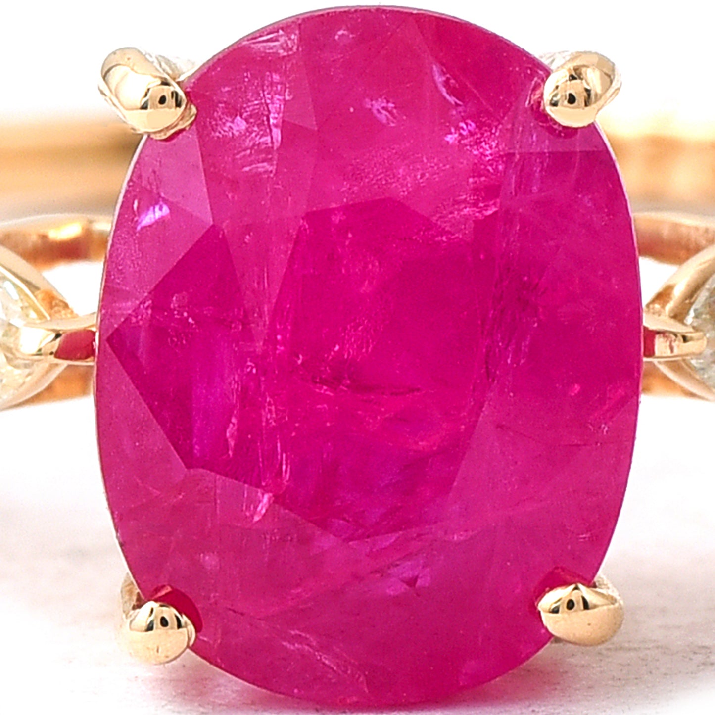 1.52 Ct Oval Mixed Cut Natural Ruby 14K Gold Ring