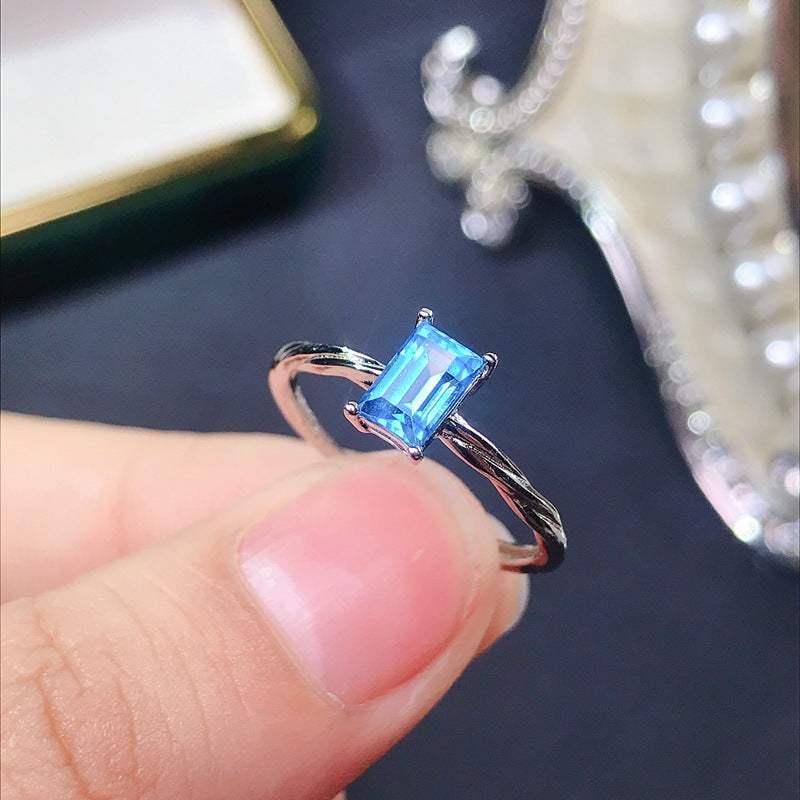 Blue Topaz 925 Sterling Silver Ring