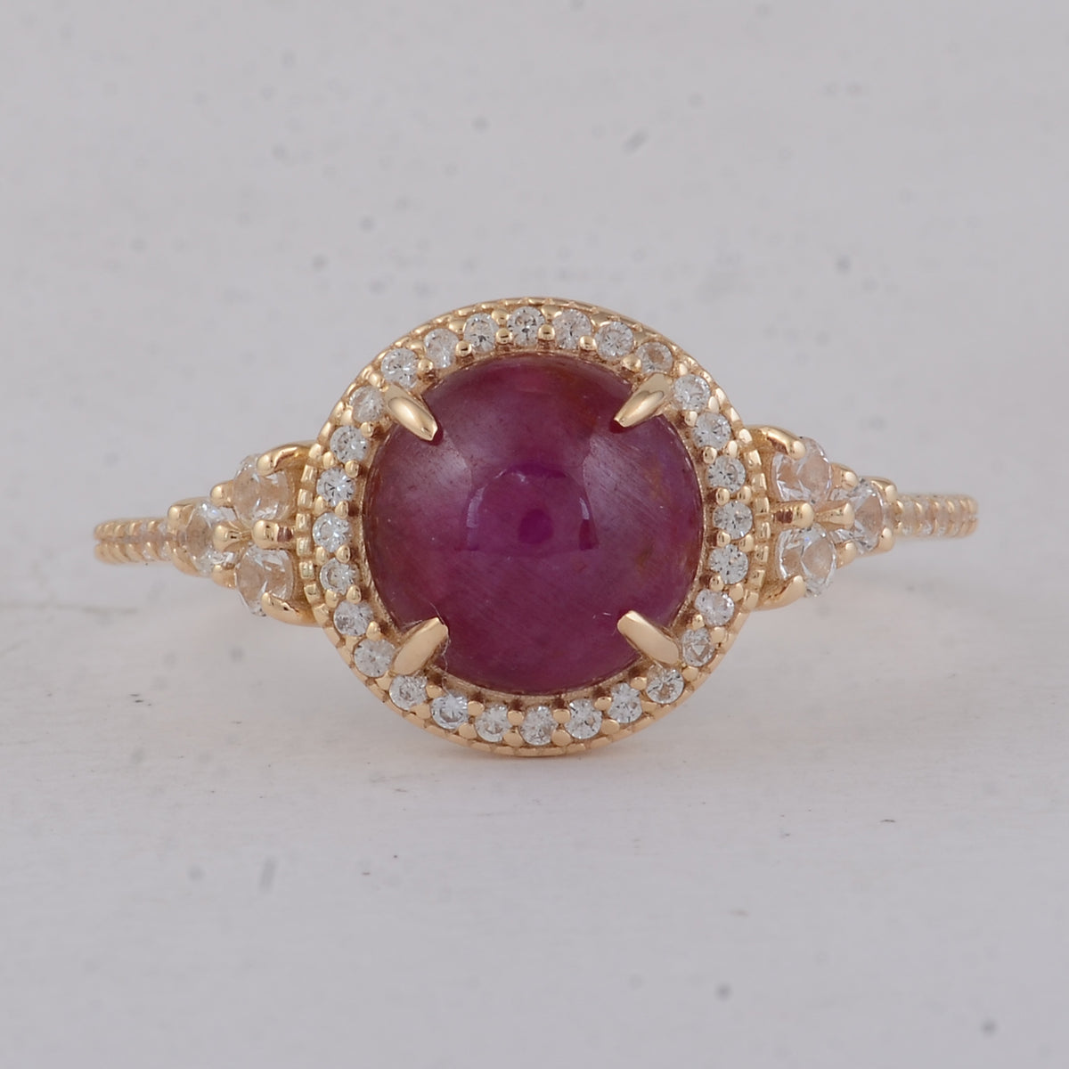 2.96 Ct Round Ruby 9K Gold Ring