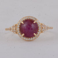 2.96 Ct Round Ruby 9K Gold Ring