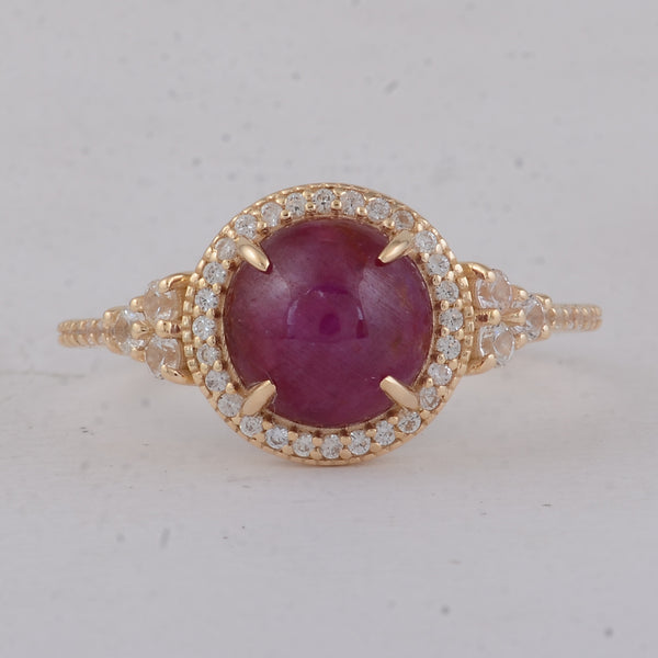2.96 Ct Round Ruby 9K Gold Ring