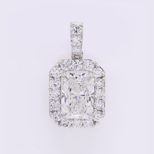 2.56 Carats Lab Grown Diamond 950 Platinum Pendant