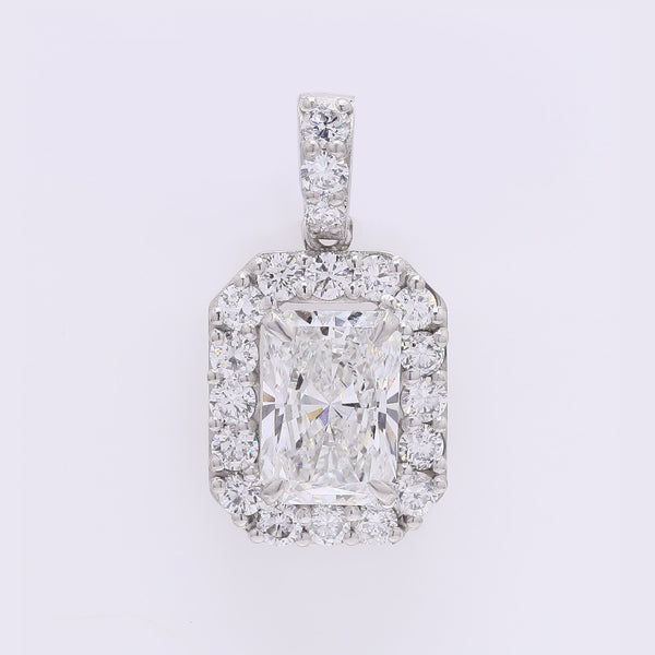 2.56 Carats Lab Grown Diamond 950 Platinum Pendant