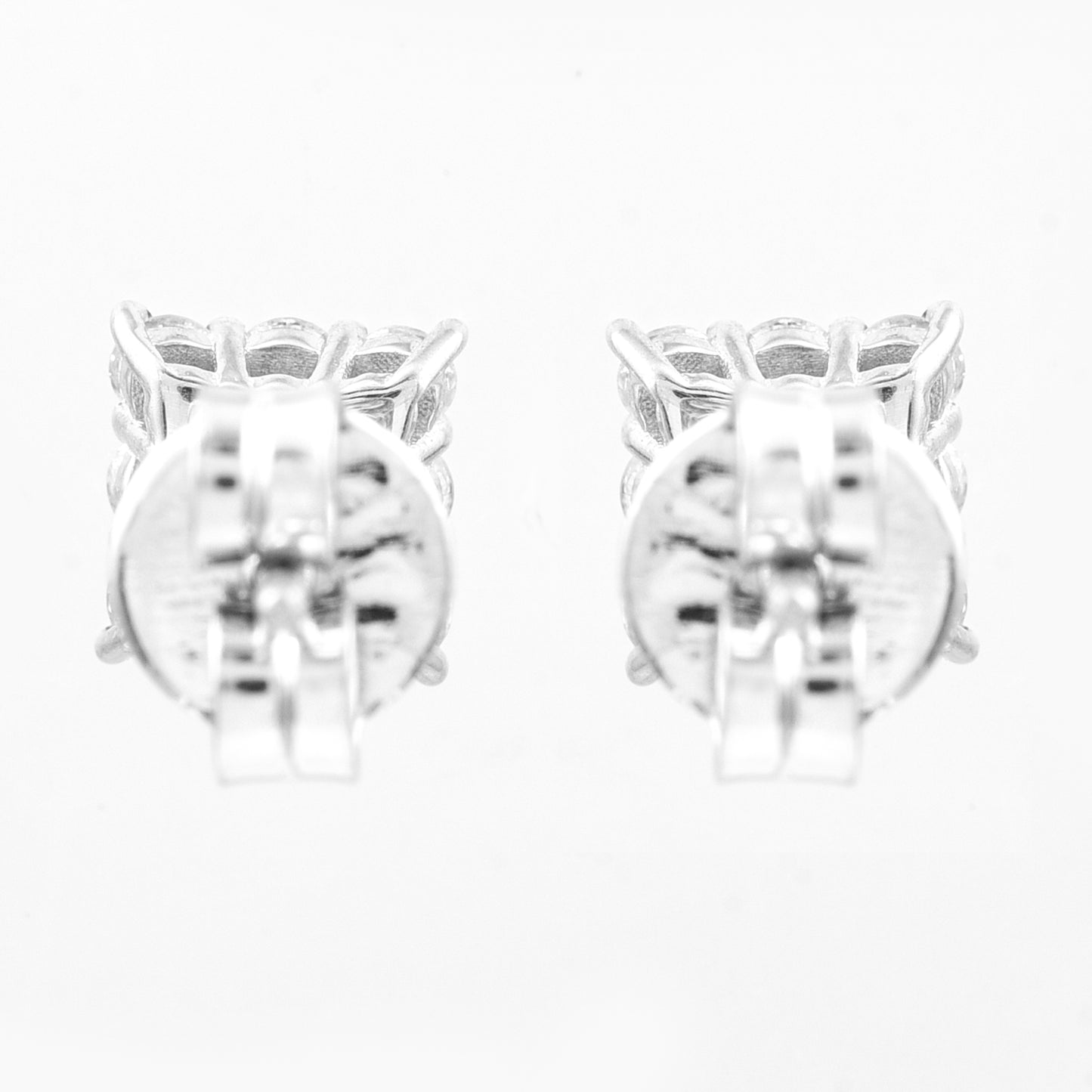 0.62 Ct Round Lab Grown Diamond 925 Silver Earrings