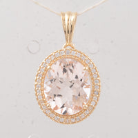 3.31 Ct Oval Morganite 9K Gold Pendant