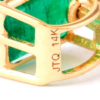 5.06 Ct Octagon Step Cut, Cushion Mixed Cut Natural Emerald 14K Gold Pendant