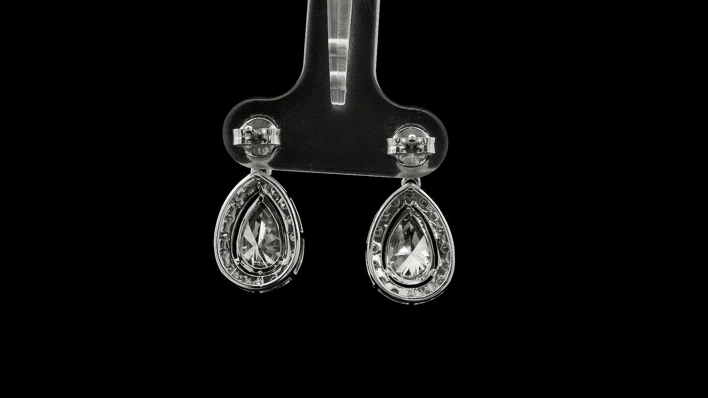 2.96 Carats Lab Grown Diamond 14K Gold Earrings