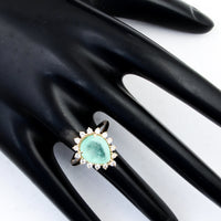 3.87 Ct Pear Emerald 14K Gold Ring