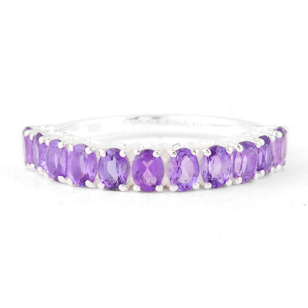 1.72 Ct Oval Amethyst 925 Sterling Silver Ring