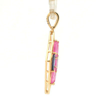 1.88 Ct Marquise Multi Sapphire 14K Gold Pendant