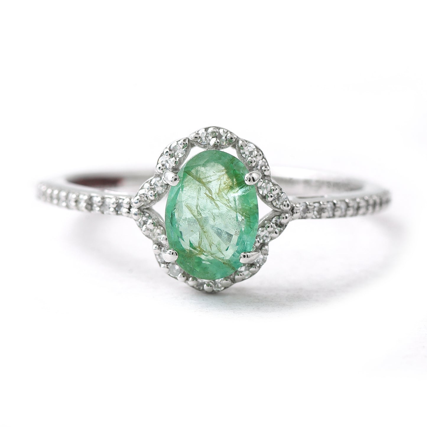 2.60 Ct Oval Mixed Cut Natural Emerald 950 Platinum Ring