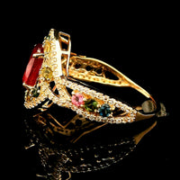 2.65 Ct Oval Rubellite 14K Gold Ring