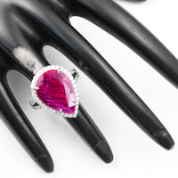 8.58 Ct Pear Ruby 950 Platinum Ring