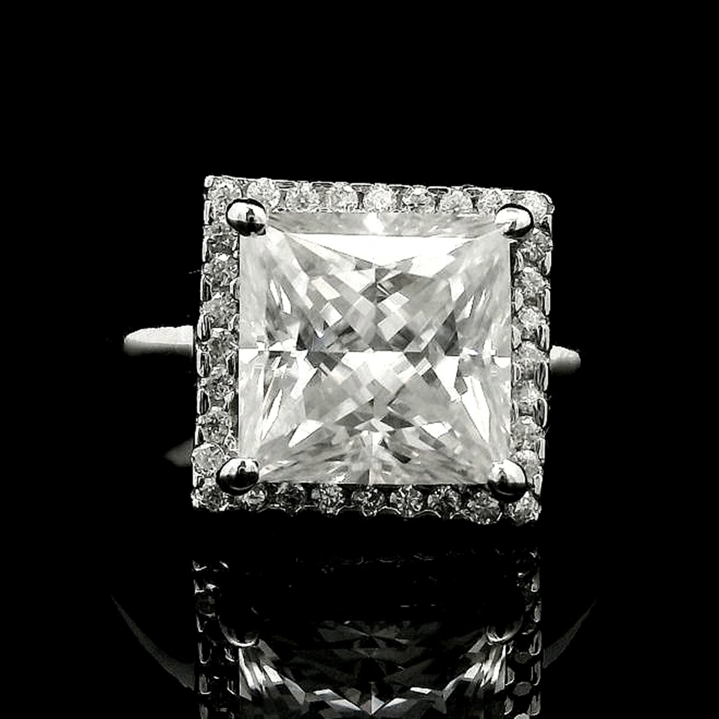 2.80 Ct Square Moissanite 925 Sterling Silver Ring