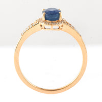 1.62 Ct Oval Mixed Cut Natural Sapphire 14K Gold Ring