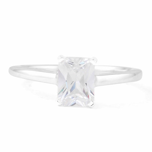 2.62 Ct Octagon Cubic Zirconia 925 Sterling Silver Ring