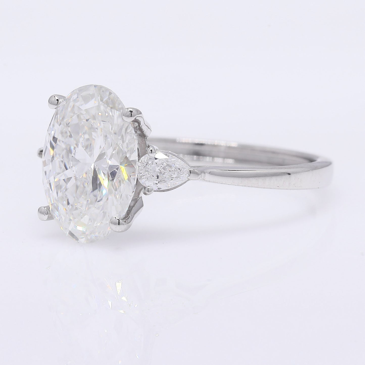 2.72 Ct Oval Brilliant Lab Grown Diamond 950 Platinum Ring