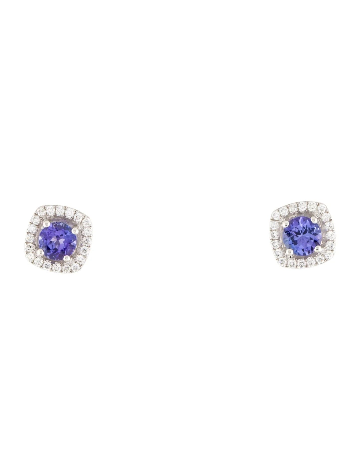 18K Tanzanite & Diamond Stud Earrings