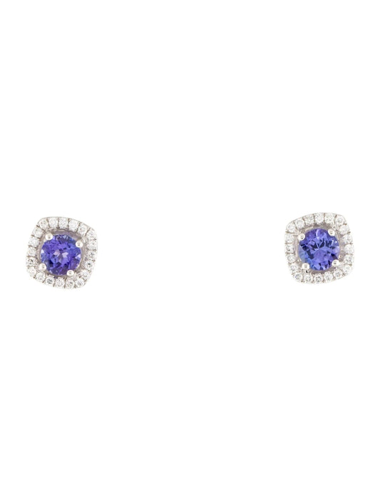 18K Tanzanite & Diamond Stud Earrings