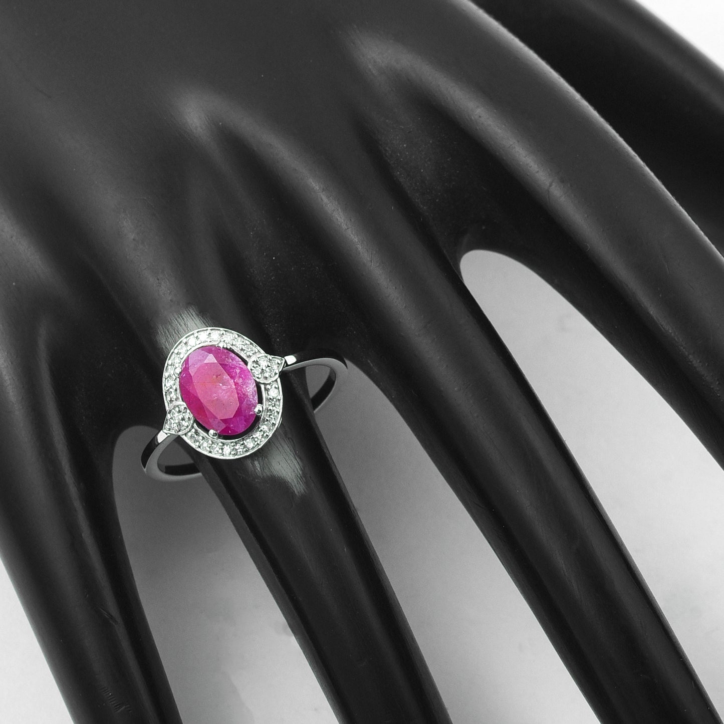 1.18 Ct Oval Mixed Cut Natural Ruby 950 Platinum Ring