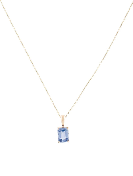 14K 1.14ct Sapphire Pendant Necklace