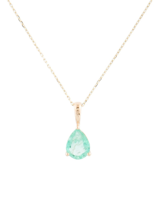 14K Emerald Pendant Necklace