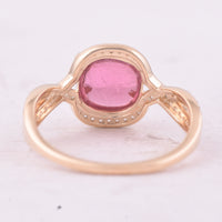 2.37 Ct Cushion Tourmaline 9K Gold Ring