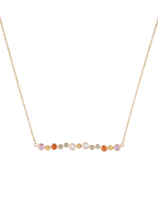 Sapphire & Diamond Bar Pendant Necklace