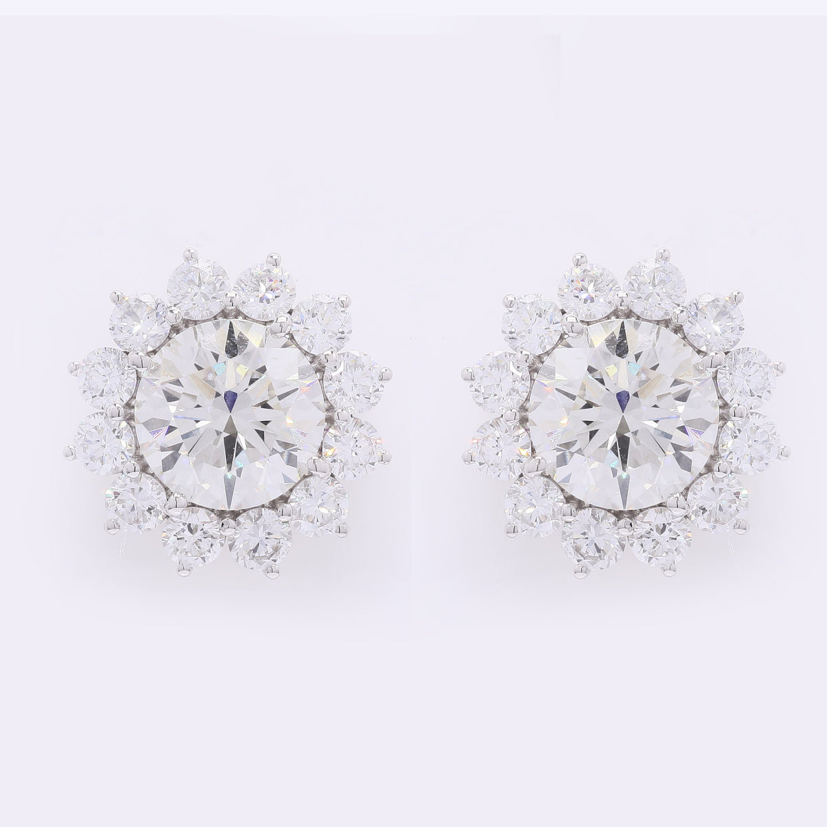5.88 Carats Lab Grown Diamond 14K Gold Earrings