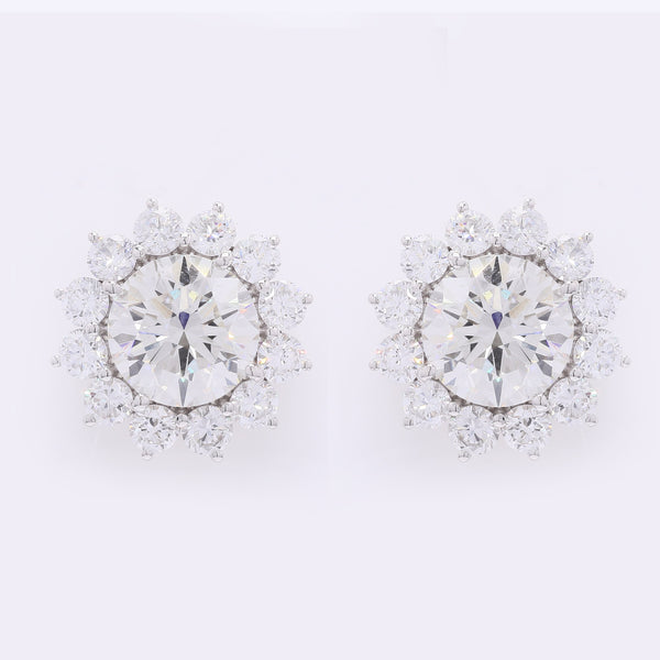 5.88 Carats Lab Grown Diamond 14K Gold Earrings