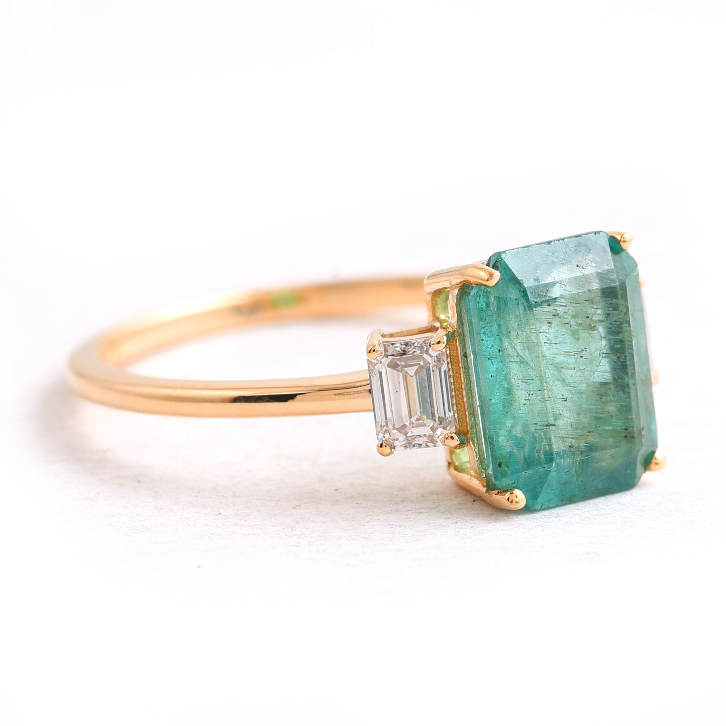 2.35 Ct Octagon Emerald 14K Gold Ring