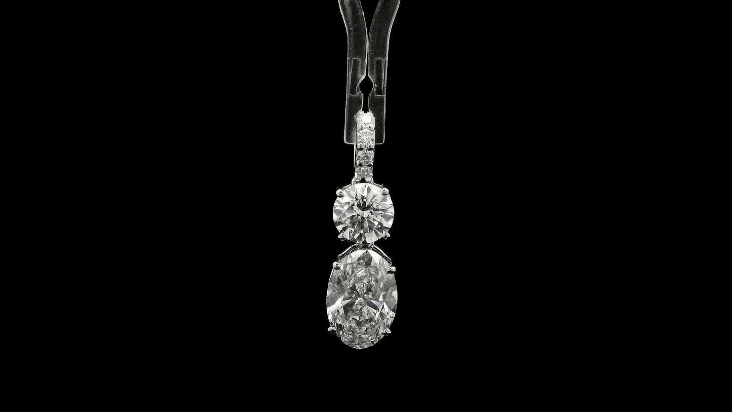 3.40 Carats Lab Grown Diamond 14K Gold Pendant