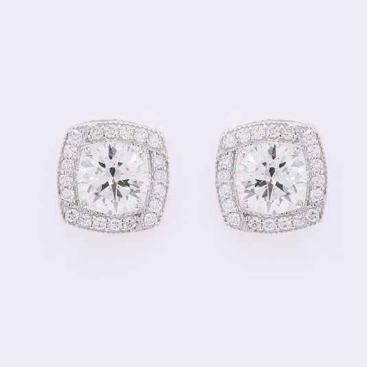 3.58 Carats Lab Grown Diamond 14K Gold Earrings