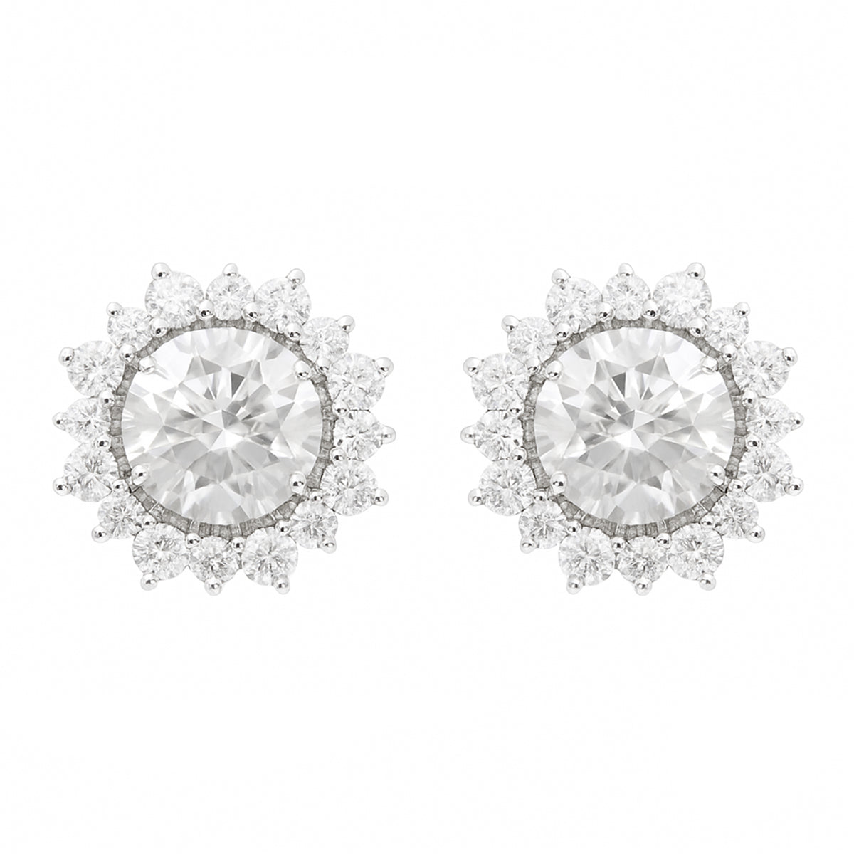 4.34 Carats Lab Grown Diamond 14K Gold Earrings