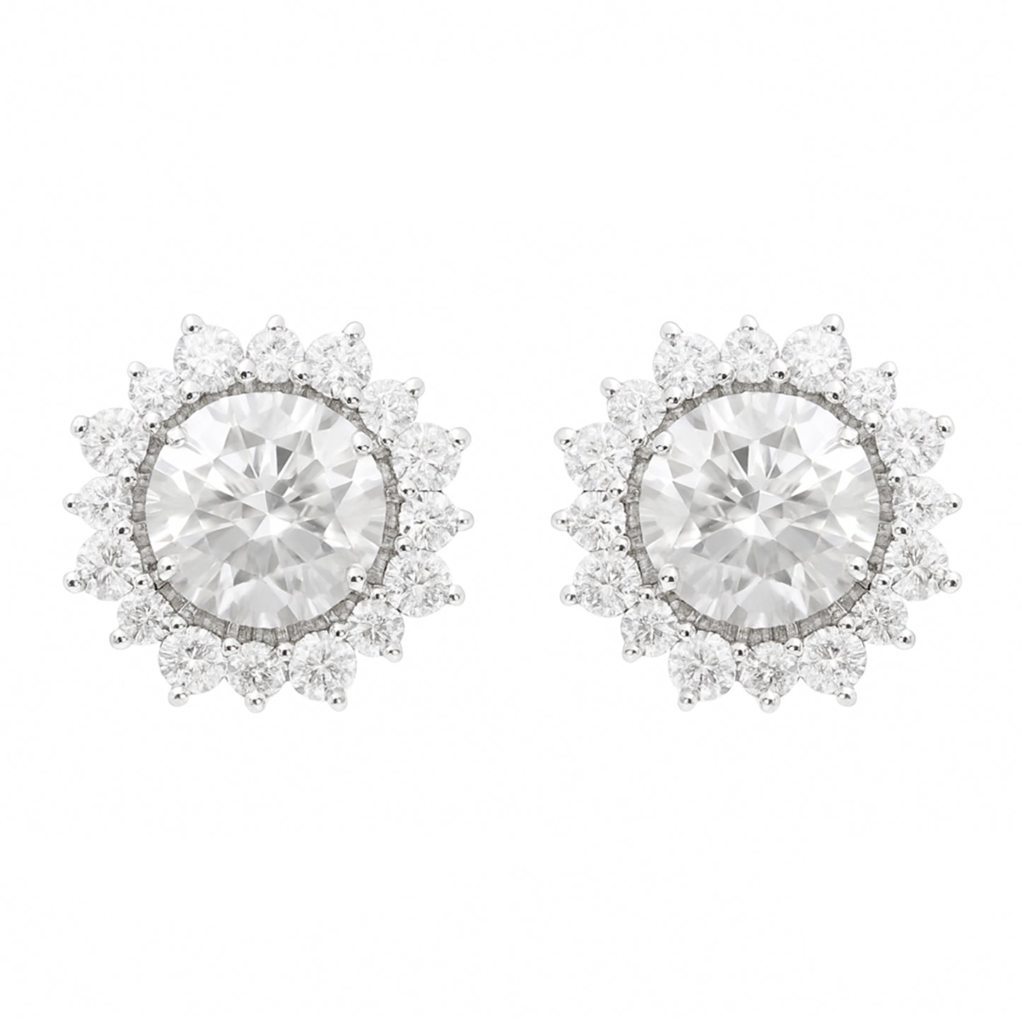 4.34 Carats Lab Grown Diamond 14K Gold Earrings