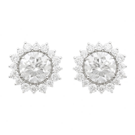 4.34 Carats Lab Grown Diamond 14K Gold Earrings